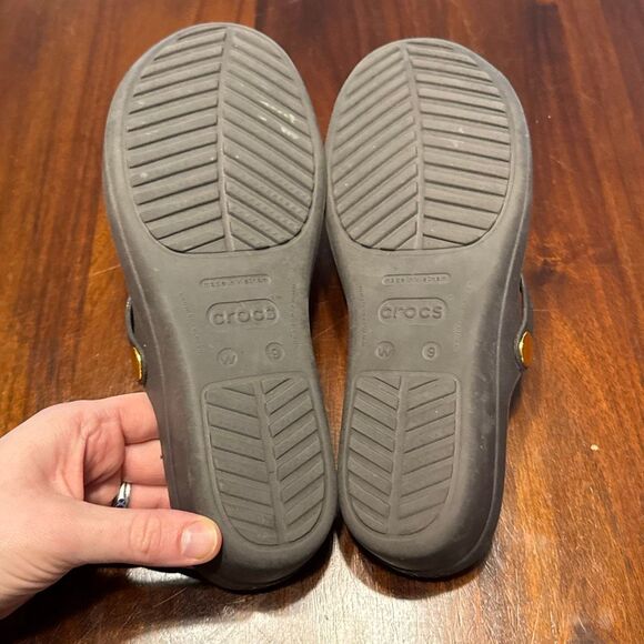 Crocs Brown Golden Wedge Flip Flops Women’s US 9 - Picture 7 of 8